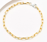 David Markstein Two Tone 18K Gold-Plated Sterling Silver Premiere Luxe Paperclip Bracelet Avg